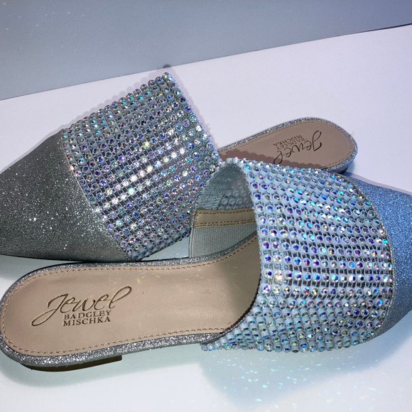 Jewel Badgley Mischka Felina Mules Size 8 NWOT - Picture 2 of 7